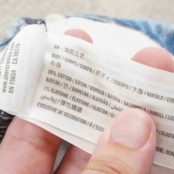 Abercrombie & Fitch High Rise Mom Shorts Womens Plus Size 22 Blue Denim - Picture 5 of 10